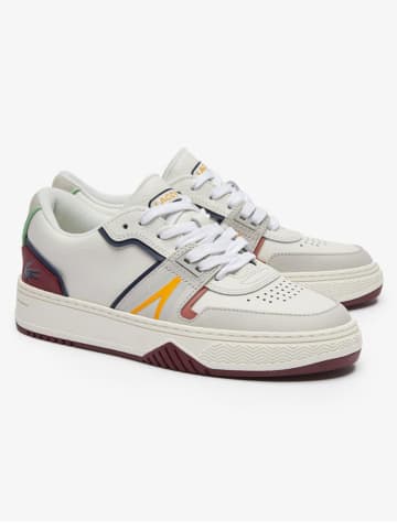 Lacoste Skórzane sneakersy w kolorze biało-czerwonym