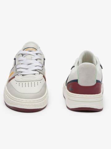 Lacoste Skórzane sneakersy w kolorze biało-czerwonym