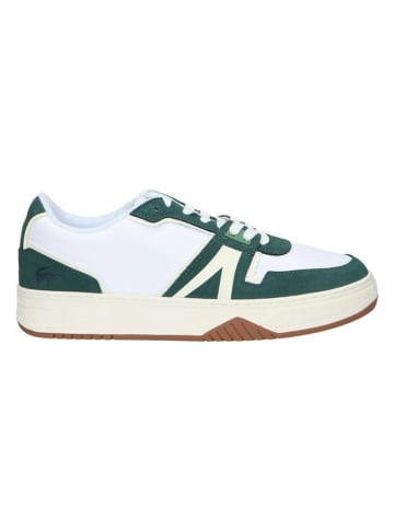 Lacoste Skórzane sneakersy w kolorze biało-zielonym