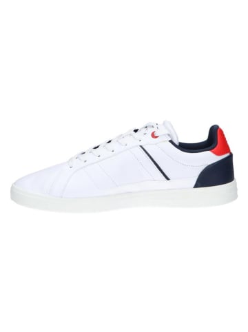 Lacoste Leder-Sneakers in Weiß/ Dunkelblau/ Rot