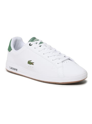 Lacoste Leder-Sneakers in Weiß/ Grün