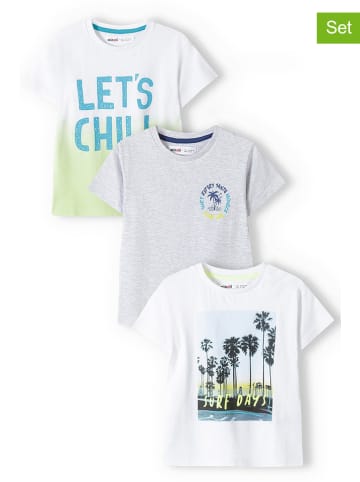 Minoti 3er-Set: Shirts in Weiß/ Grau