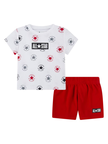 Converse 2-delige outfit wit/rood