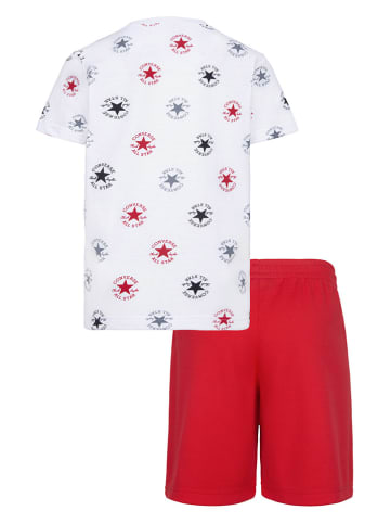 Converse 2-delige outfit rood/wit