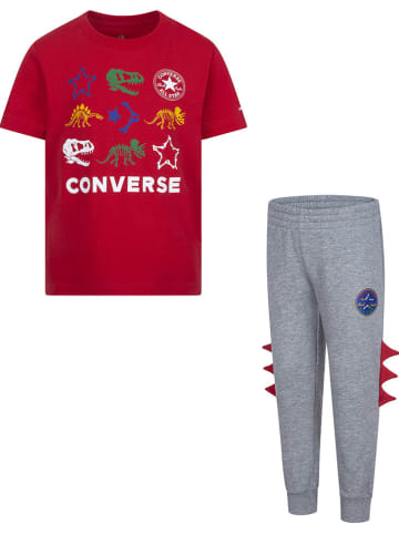 Converse 2-delige outfit rood/grijs
