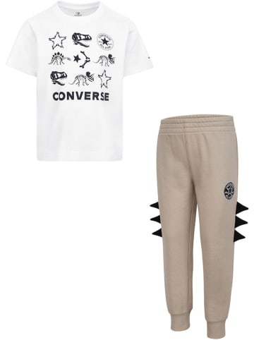 Converse 2-delige outfit wit/beige