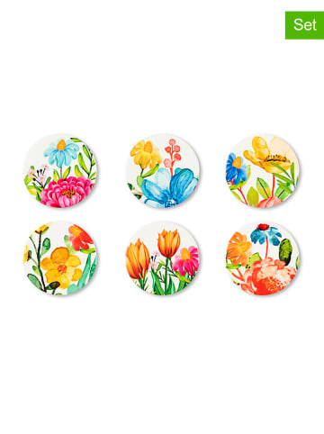 Trendy Kitchen by EXCÉLSA 6er-Set: Untersetzer "Blooming" in Bunt - Ø 10,5 cm