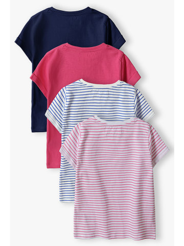 Minoti 4er-Set: Shirts in Pink/ Dunkelblau
