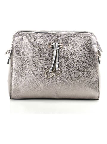 Mila Blu Leder-Clutch in Silber - (B)23 x (H)17 x (T)9 cm