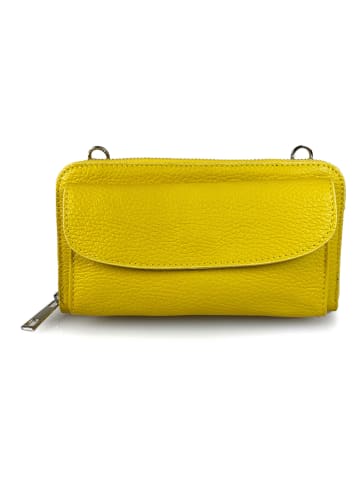 Mila Blu Skórzany portfel "Eringio" w kolorze żółtym - 20 x 12 x 3 cm