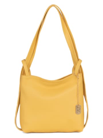 Anna Morellini Leder-Schultertasche in Gelb - (B)30 x (H)30 x (T)10 cm