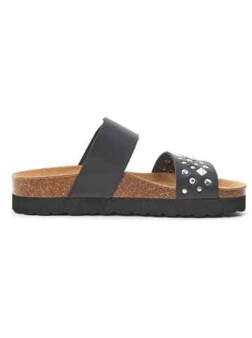 billowy Leren slippers zwart
