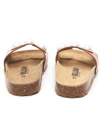 billowy Leren slippers lichtbruin