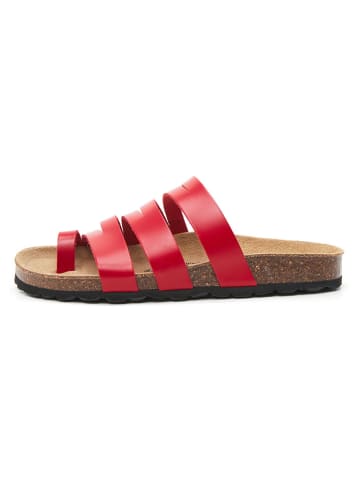 billowy Leren teenslippers rood