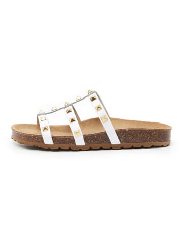 billowy Leren slippers wit