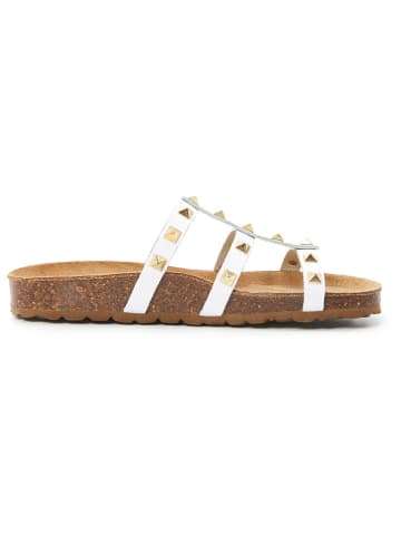 billowy Leren slippers wit