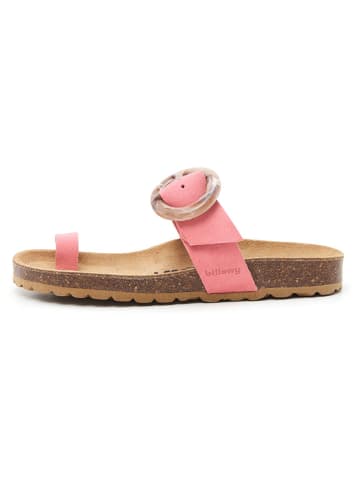 billowy Leren teenslippers lichtroze