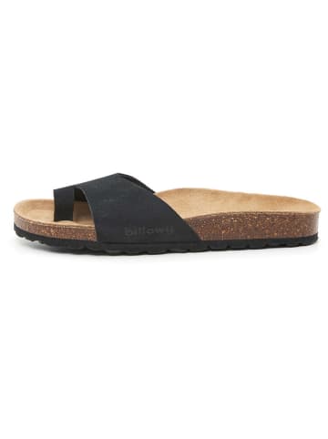 billowy Leren teenslippers zwart