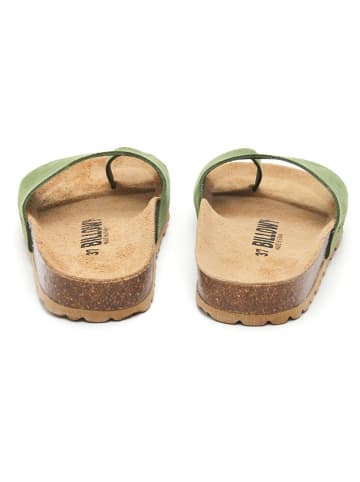 billowy Leren teenslippers groen