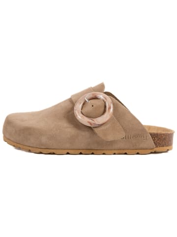 billowy Leder-Clogs in Braun