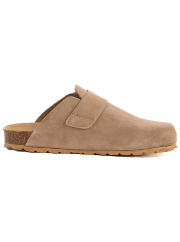 billowy Leren clogs bruin