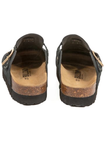 billowy Leren clogs zwart
