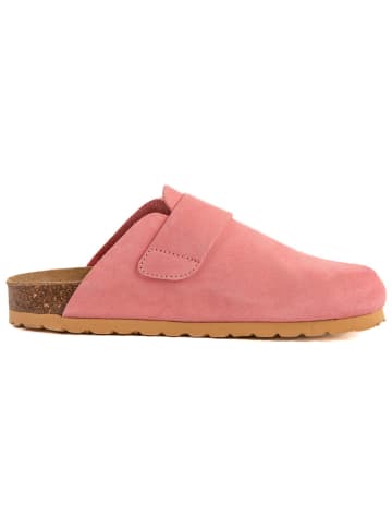 billowy Leren clogs lichtroze