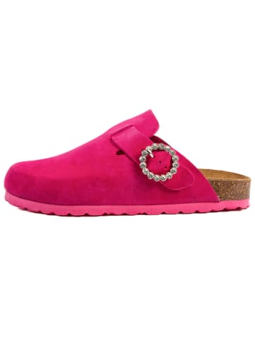 billowy Leder-Clogs in Pink