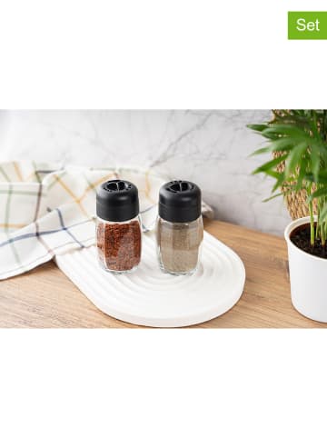 Violeta Home 2er-Set: Gewürzgläser in Schwarz/ Transparent