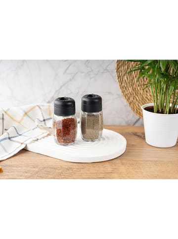 Violeta Home 2er-Set: Gewürzgläser in Schwarz/ Transparent