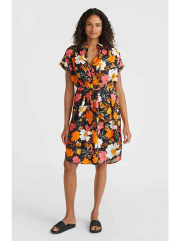 O'Neill Strandkleid "Cali" in Schwarz/ Orange/ Pink