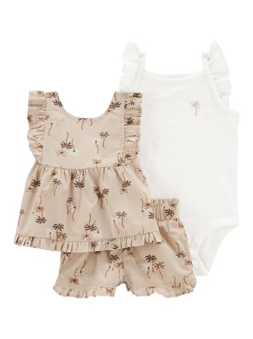 carter's 2-delige outfit beige/wit