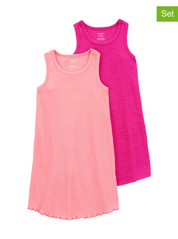 carter's Sukienki (2 szt.) w kolorze jasnoróżowo-różowym