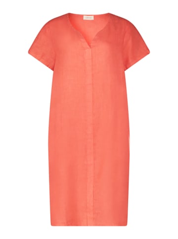 CARTOON Lniana sukienka w kolorze pomarańczowym