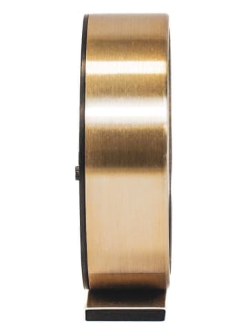 HouseVitamin Zegar ścienny w kolorze złoto-czarnym - 11,3 x 12 x 4 cm