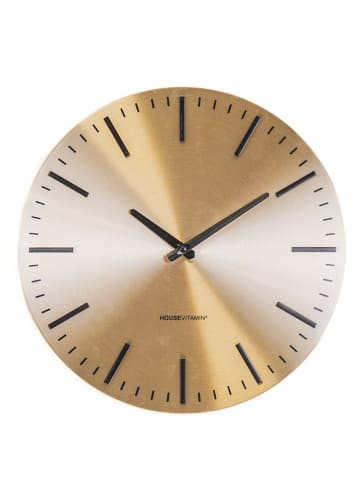 HouseVitamin Wanduhr in Gold/ Schwarz - Ø 35,5 cm