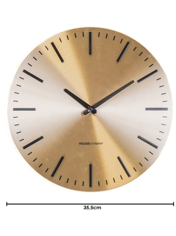HouseVitamin Wanduhr in Gold/ Schwarz - Ø 35,5 cm