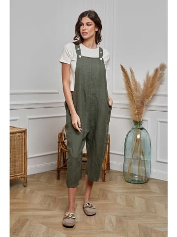 La Compagnie Du Lin Linnen jumpsuit "Clementine" kaki