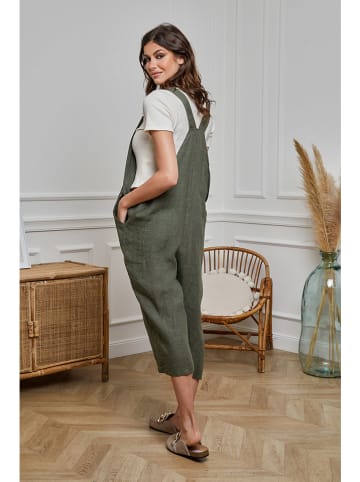 La Compagnie Du Lin Linnen jumpsuit "Clementine" kaki