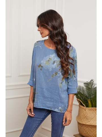 La Compagnie Du Lin Blouse "Julianna" blauw