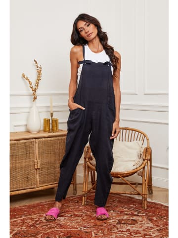 La Compagnie Du Lin Leinen-Jumpsuit "Stephania" in Dunkelblau