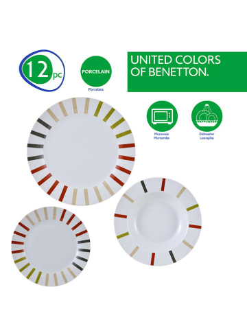 Benetton 12-delige tafelserviesset wit/meerkleurig