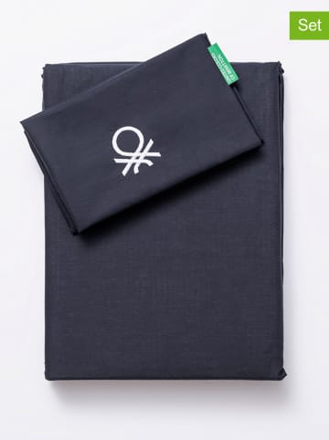 Benetton 2tlg. Bettwäsche-Set in Schwarz