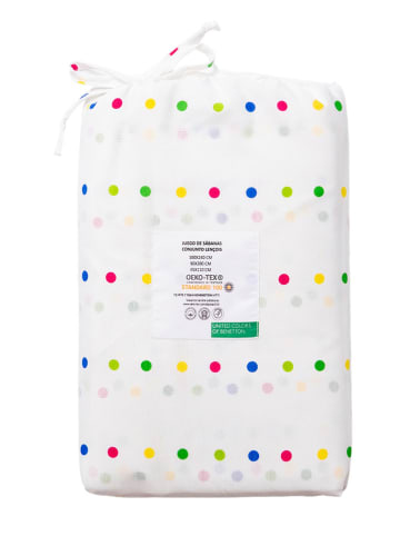 Benetton 3tlg. Bettwäsche-Set in Weiß/ Bunt