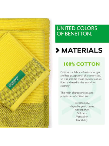Benetton 3-częściowy zestaw ręczników w kolorze żółtym