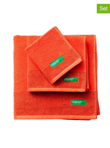 Benetton 3tlg. Handtuchset in Rot
