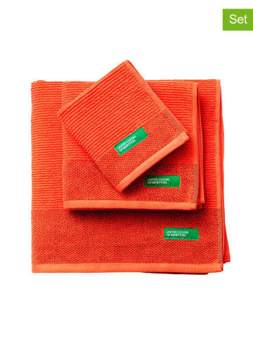 Benetton Ręczniki (3 szt.) w kolorze czerwonym