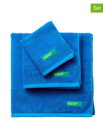 Benetton 3-delige handdoekenset blauw