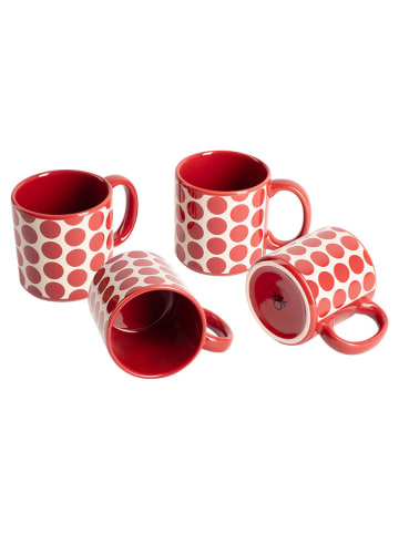 Benetton 4er-Set: Kaffeetassen in Rot - 360 ml