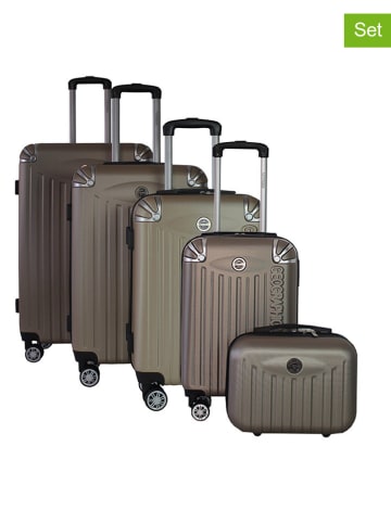 Geographical Norway 5tlg. Hardcase-Trolleyset "Softless" in Khaki
